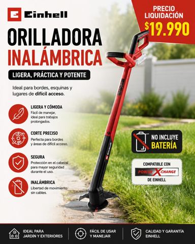 (LIQUIDACIÓN) ORILLADORA INALÁMBRICA EINHELL